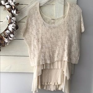 Free People Layered and lace top Sm P